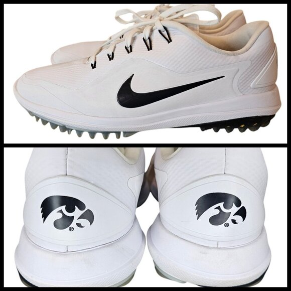 Nike Lunar Control Vapor‎ 2 Spikeless Golf Shoes Iowa Hawkeyes White Mens 9.5
